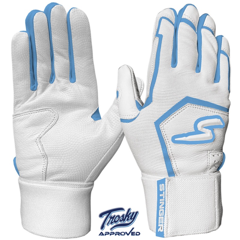 Winder Series Batting Gloves – Columbia Blue & White