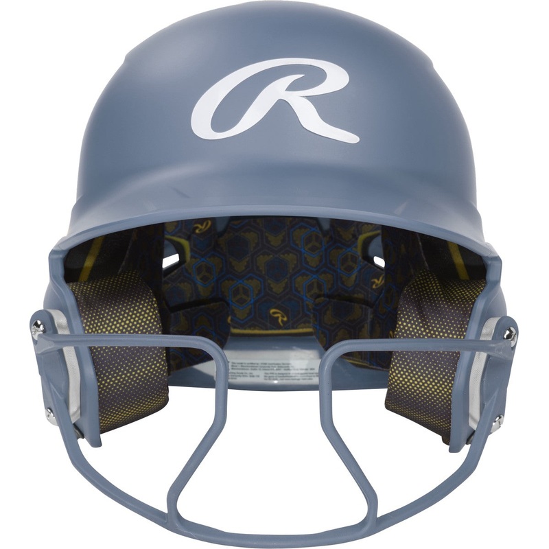 Rawlings Junior Fastpitch Matte Mach Hi-Viz 1-Tone Batting Helmet with Attached Hi-Viz Face Guard