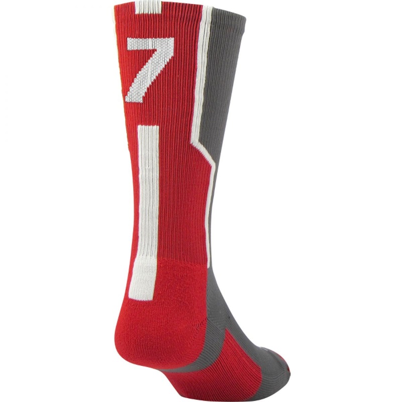 TCK Player Id Sock (Single)|GRAPHITE | SCARLET | WHITE|GRAPHITE | BLACK | WHITE|GRAPHITE | NAVY | WHITE|GRAPHITE | ROYAL | WHITE|GRAPHITE | HOT PINK | WHITE|M|L|S|Number 5|Number 1|Number 6|Number 3|Number 4|Number 9|Number 8|Number 7