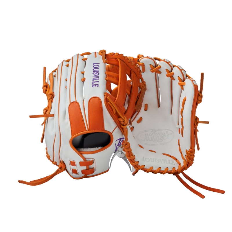 2025 Super Z Slowpitch Fielding Glove – White-Orange