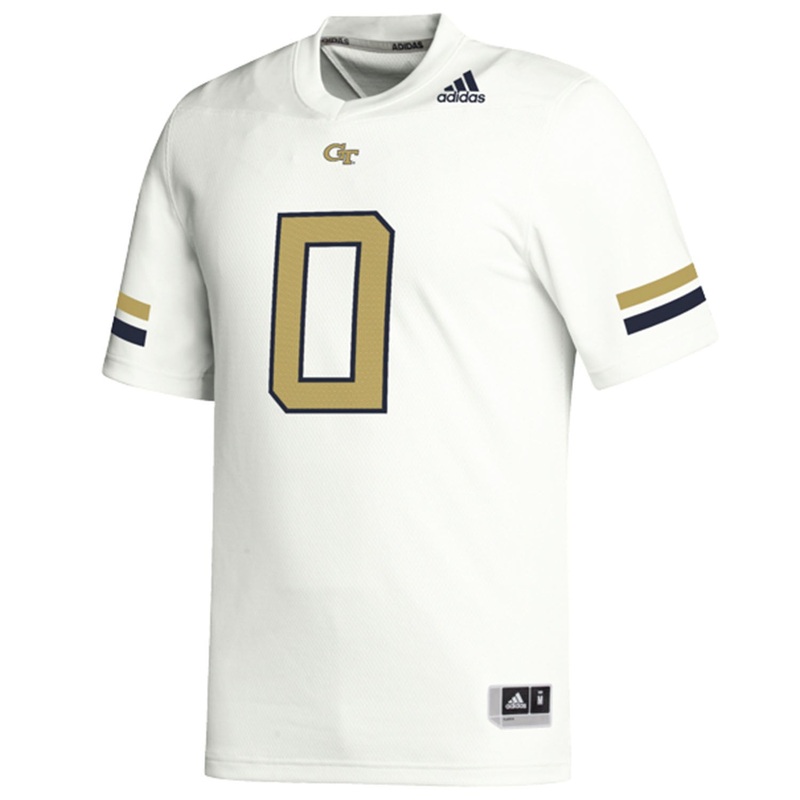 Georgia Tech Adidas Replica White #0 Football Jersey