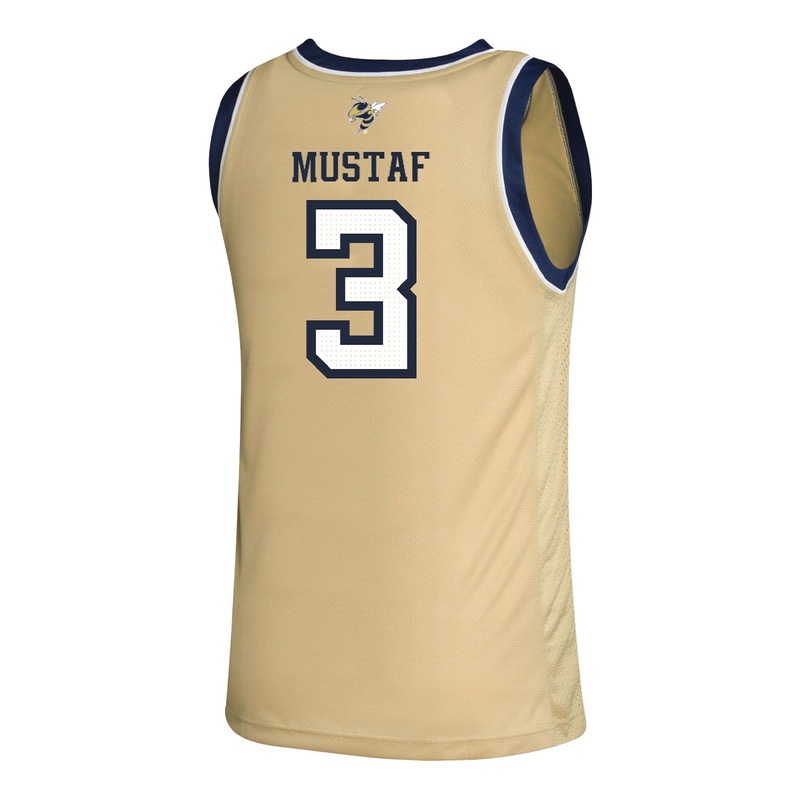 Georgia Tech Adidas Men’s Basketball Student Athlete Sand Jersey #3 Jaeden Mustaf