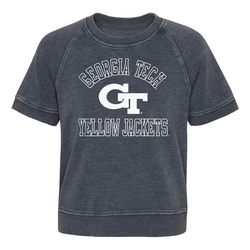 Girls Georgia Tech Yellow Jackets Cheer Squad Grey Short Sleeve Sweatshirt