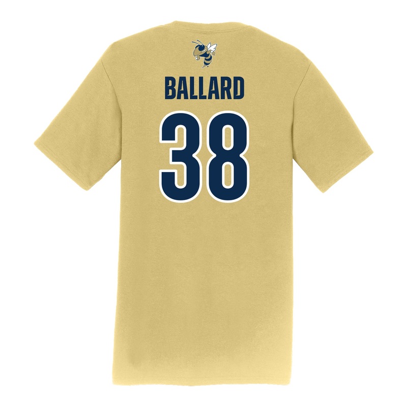 Georgia Tech Adidas Men’s Baseball Student Athlete T-Shirt #38 Carson Ballard