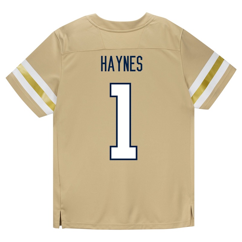 Georgia Tech Adidas Football Student Athlete #1 Jamal Haynes Premier Gold Football Jersey