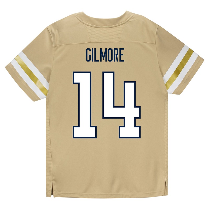 Georgia Tech Adidas Football Student Athlete #14 Jyron Gilmore Premier Gold Football Jersey