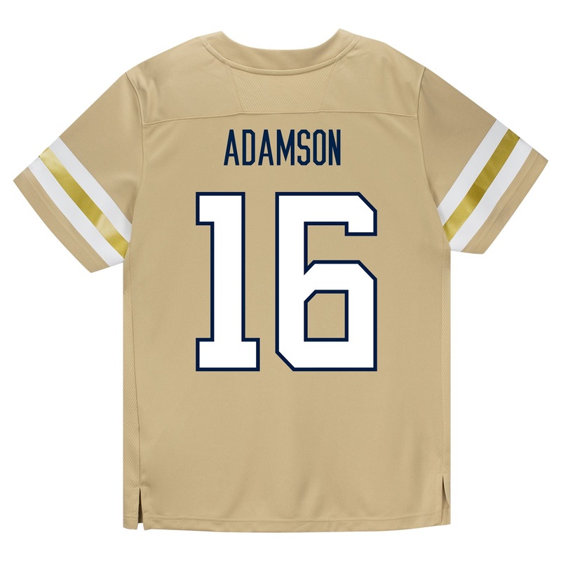 Georgia Tech Adidas Football Student Athlete #16 Grady Adamson Premier Gold Football Jersey