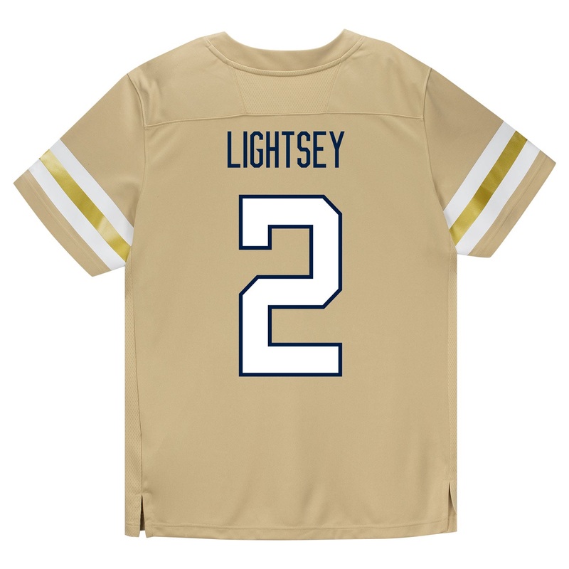 Georgia Tech Adidas Football Student Athlete #2 EJ Lightsey Premier Gold Football Jersey