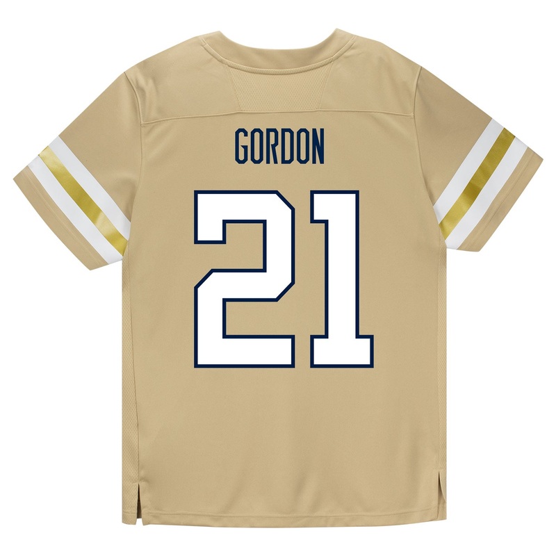 Georgia Tech Adidas Football Student Athlete #21 Daylon Gordon Premier Gold Football Jersey