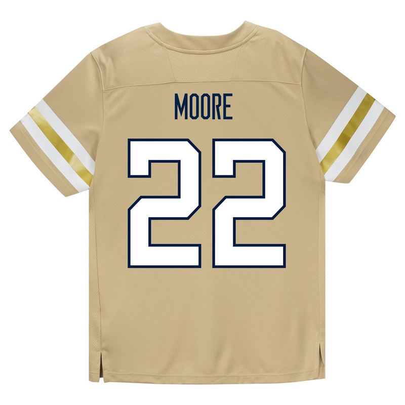 Georgia Tech Adidas Football Student Athlete #22 D.J. Moore Premier Gold Football Jersey