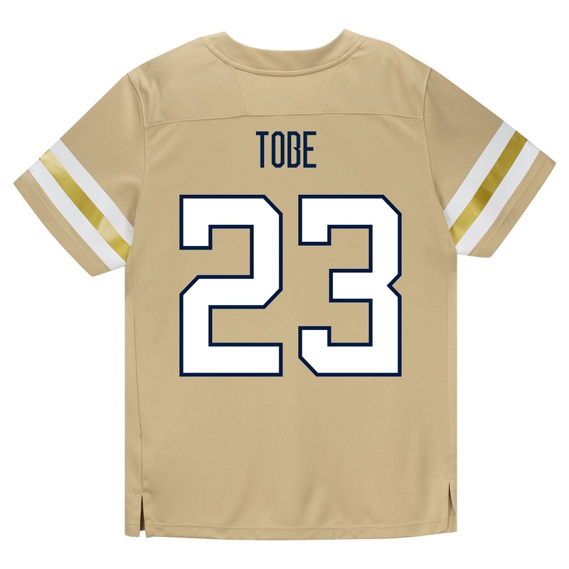 Georgia Tech Adidas Football Student Athlete #23 Zachary Tobe Premier Gold Football Jersey