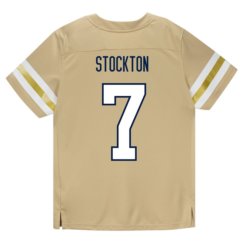 Georgia Tech Adidas Football Student Athlete #7 Bailey Stockton Premier Gold Football Jersey