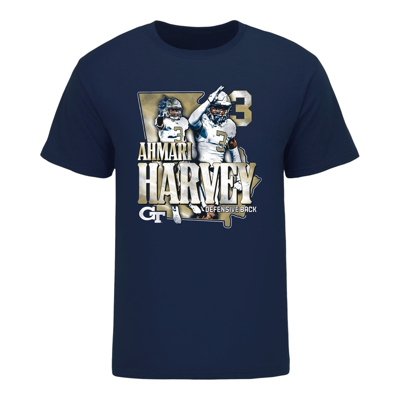 Georgia Tech Football Student Athlete State T-Shirt – #3 Ahmari Harvey