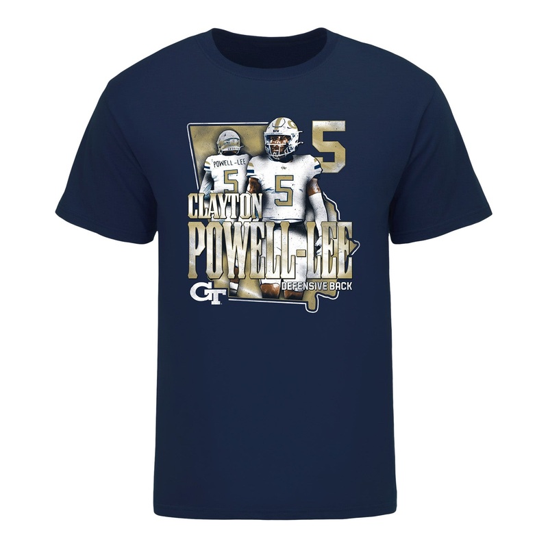 Georgia Tech Football Student Athlete State T-Shirt – #5 Calyton Powell-Lee