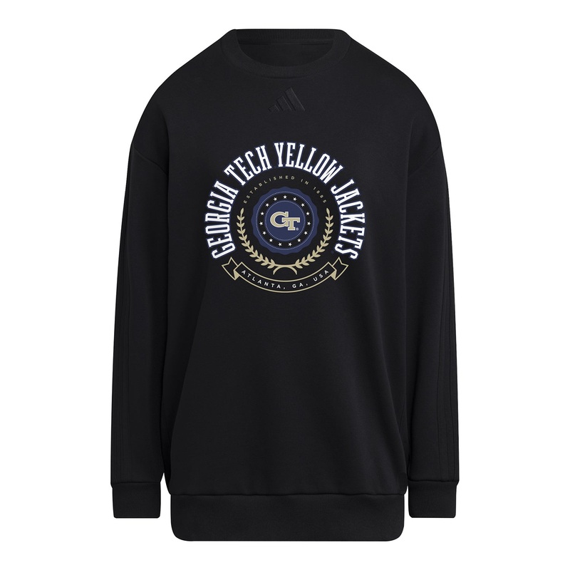 Georgia Tech Yellow Jackets Adidas Ladies Arched Crewneck Sweatshirt