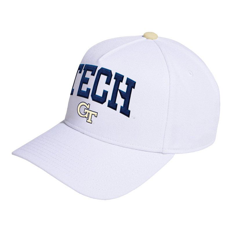 Georgia Tech Yellow Jackets White A-Frame Adidas Hat