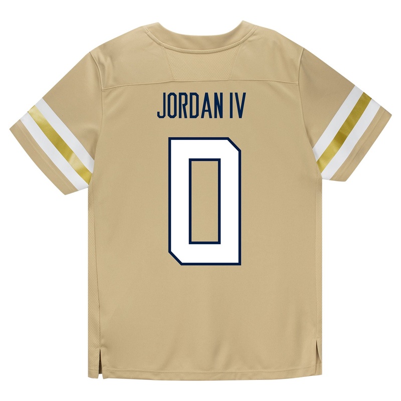 Georgia Tech Adidas Football Student Athlete #0 Melvin Jordan IV Premier Gold Football Jersey