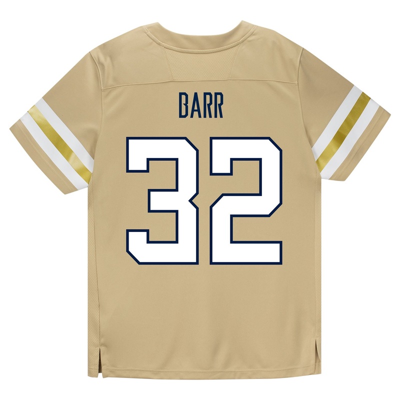 Georgia Tech Adidas Football Student Athlete #32 Jayden Barr Premier Gold Football Jersey
