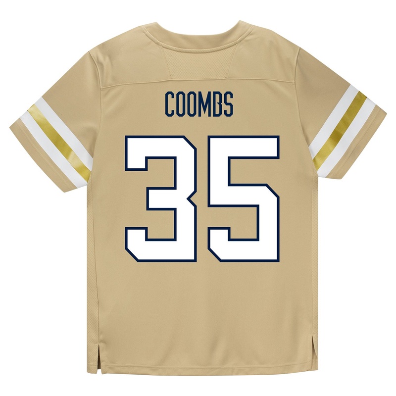 Georgia Tech Adidas Football Student Athlete #35 Carrington Coombs Premier Gold Football Jersey