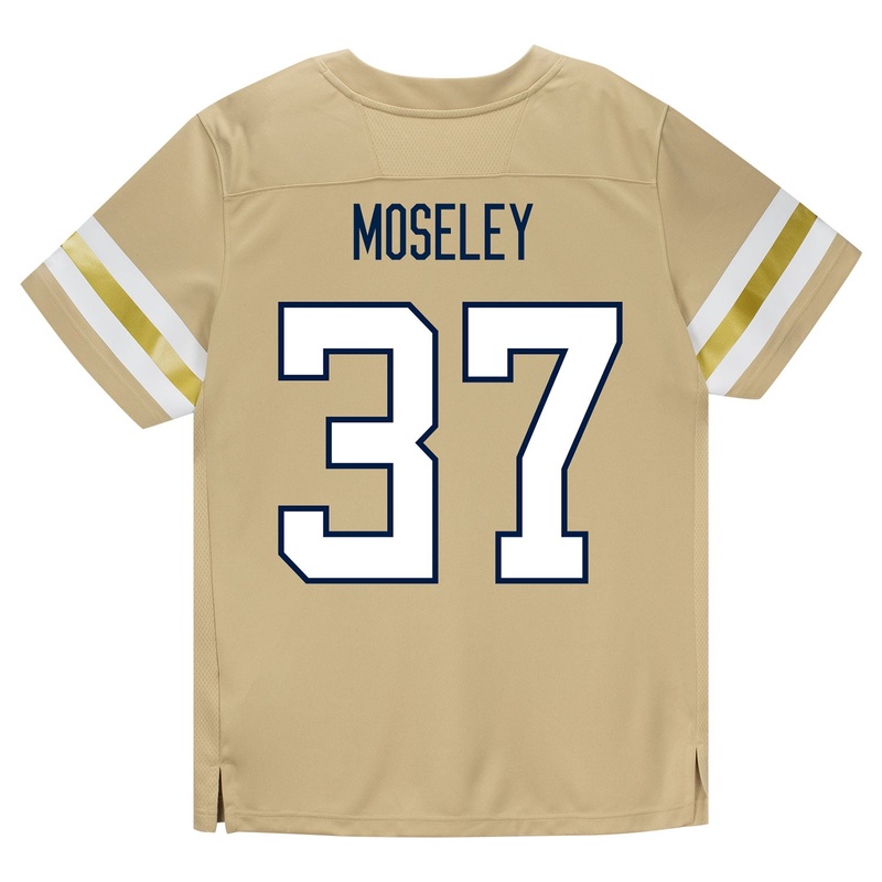 Georgia Tech Adidas Football Student Athlete #37 Joseph Moseley Premier Gold Football Jersey