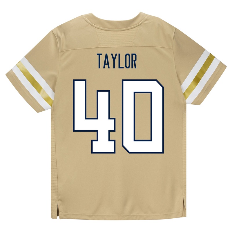 Georgia Tech Adidas Football Student Athlete #40 Joshua Taylor Premier Gold Football Jersey