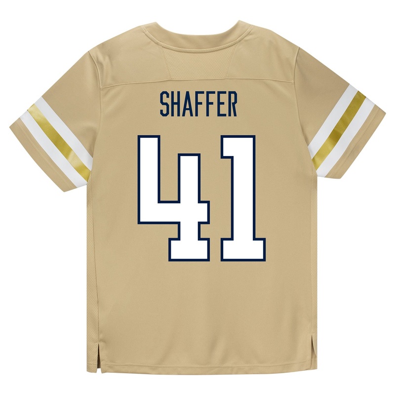 Georgia Tech Adidas Football Student Athlete #41 Landon Shaffer Premier Gold Football Jersey
