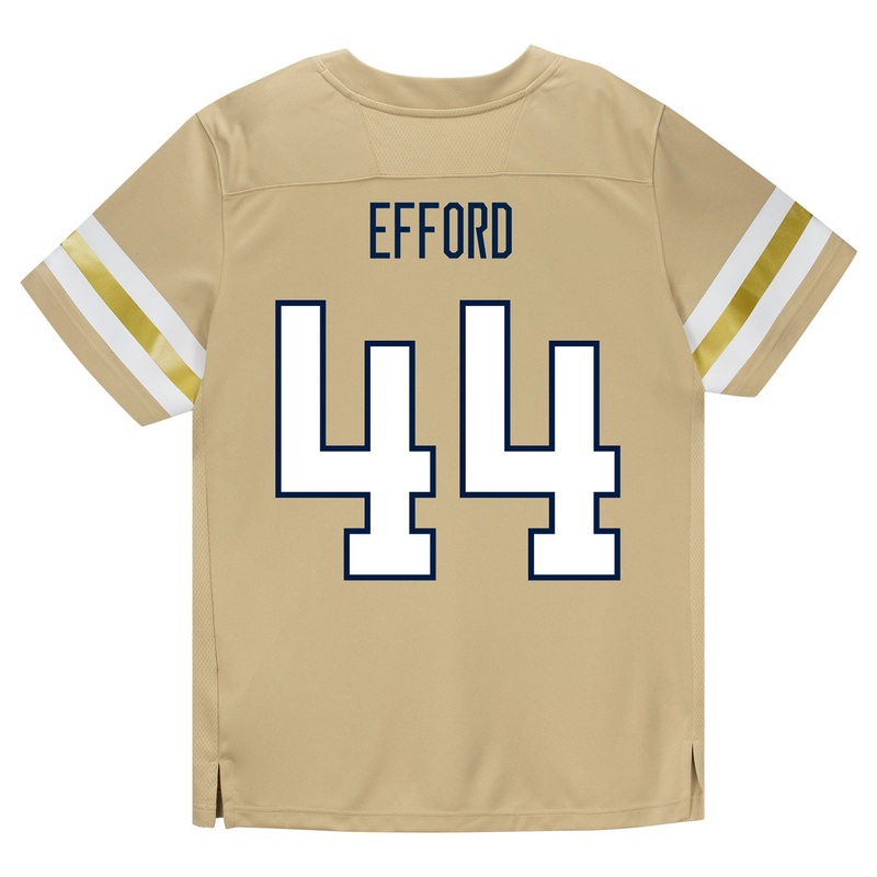 Georgia Tech Adidas Football Student Athlete #44 Kyle Efford Premier Gold Football Jersey
