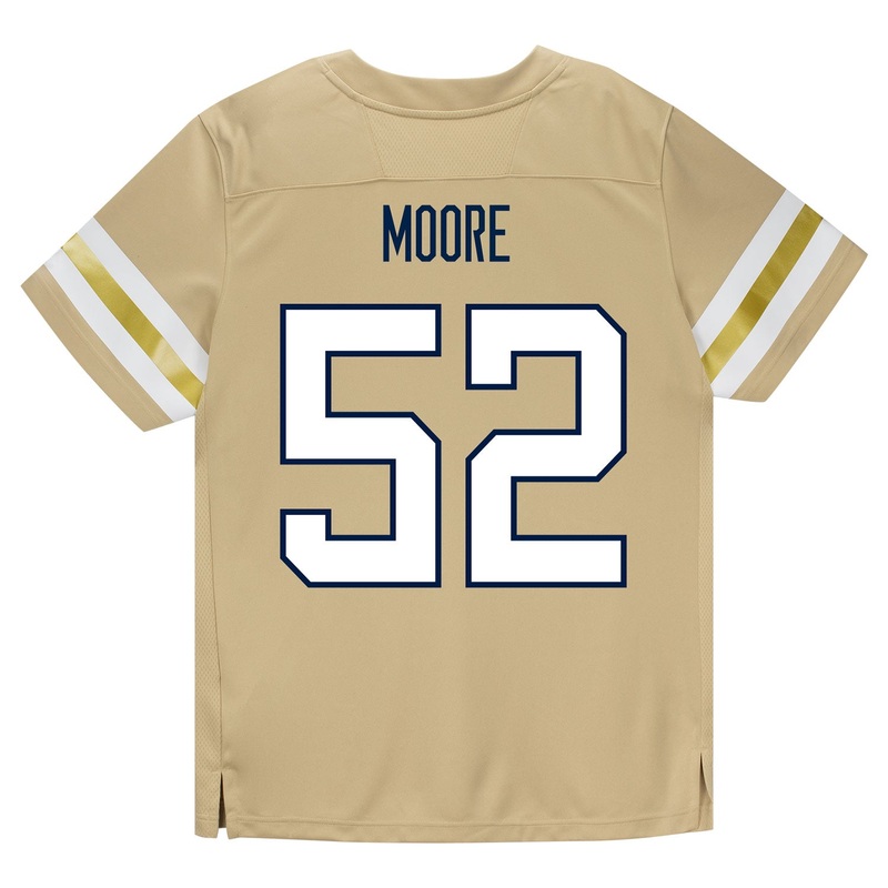 Georgia Tech Adidas Football Student Athlete #52 Harrison Moore Premier Gold Football Jersey