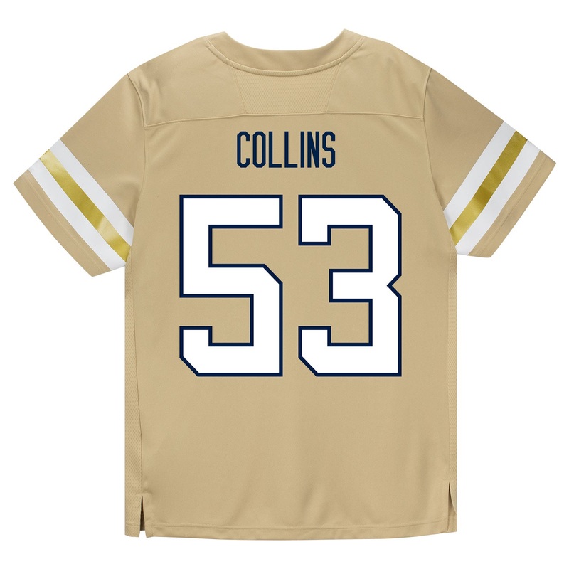 Georgia Tech Adidas Football Student Athlete #53 Jack Collins Premier Gold Football Jersey