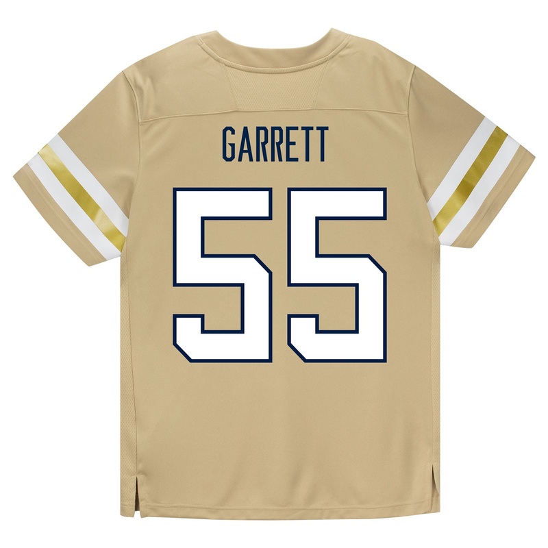 Georgia Tech Adidas Football Student Athlete #55 Christian Garrett Premier Gold Football Jersey