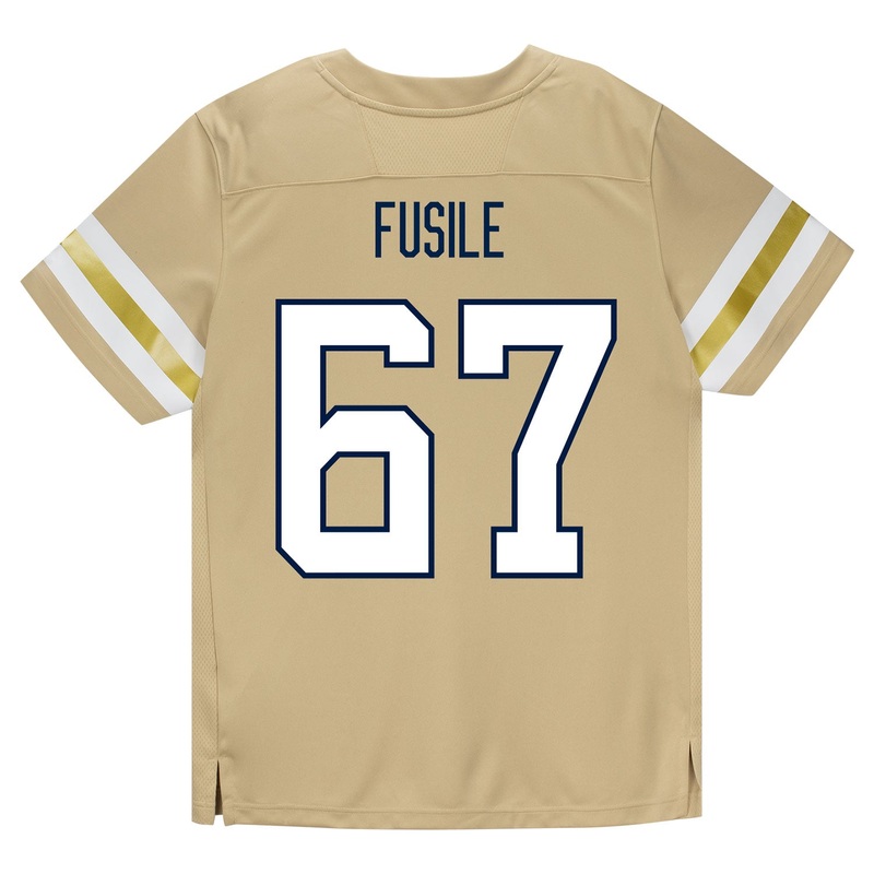 Georgia Tech Adidas Football Student Athlete #67 Joe Fusile Premier Gold Football Jersey