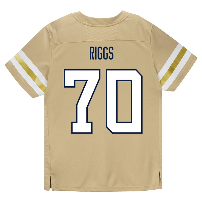 Georgia Tech Adidas Football Student Athlete #70 Jameson Riggs Premier Gold Football Jersey