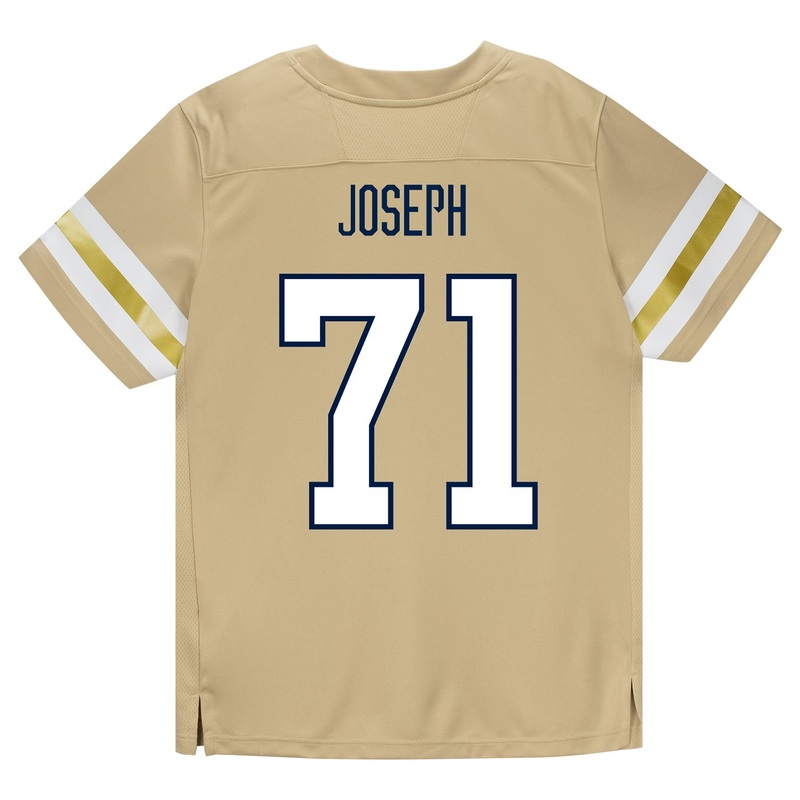 Georgia Tech Adidas Football Student Athlete #71 Peyton Joseph Premier Gold Football Jersey