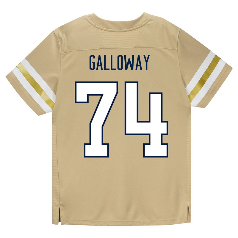 Georgia Tech Adidas Football Student Athlete #74 Benjamin Galloway Premier Gold Football Jersey