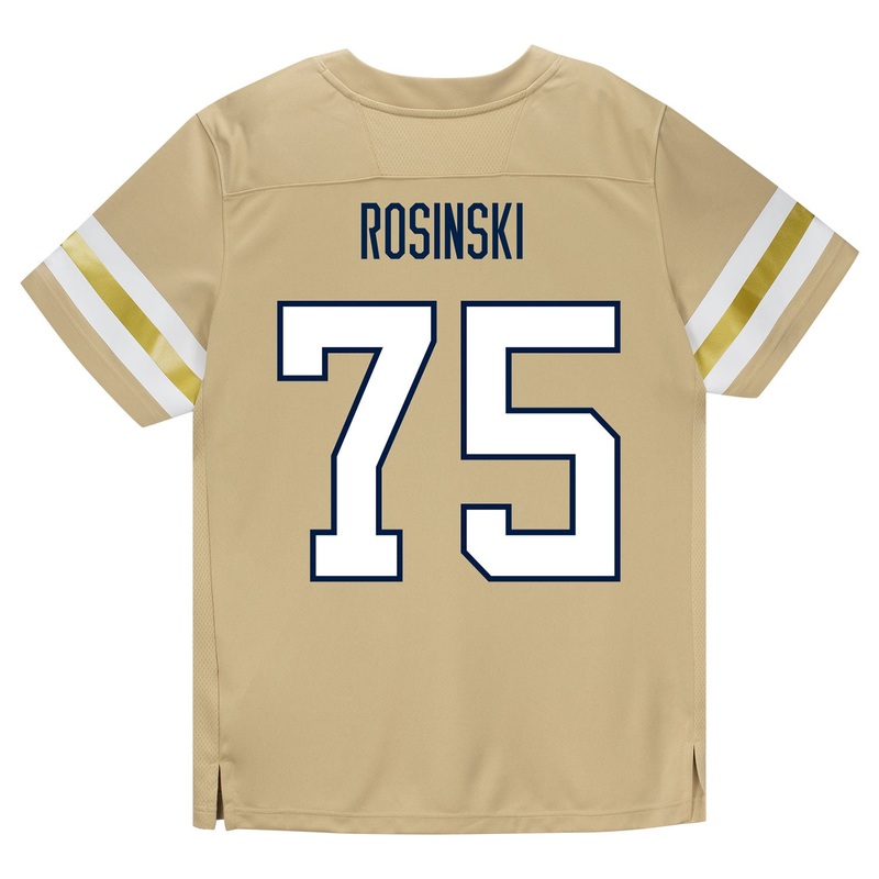 Georgia Tech Adidas Football Student Athlete #75 Andrew Rosinski Premier Gold Football Jersey