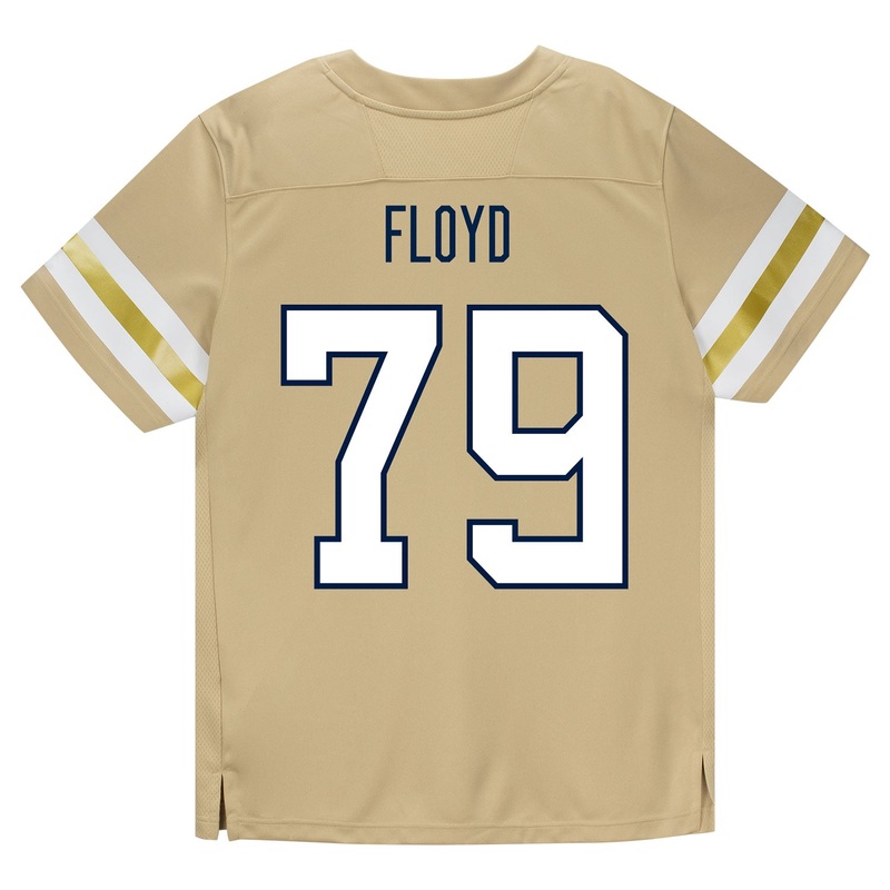 Georgia Tech Adidas Football Student Athlete #79 Jordan Floyd Premier Gold Football Jersey