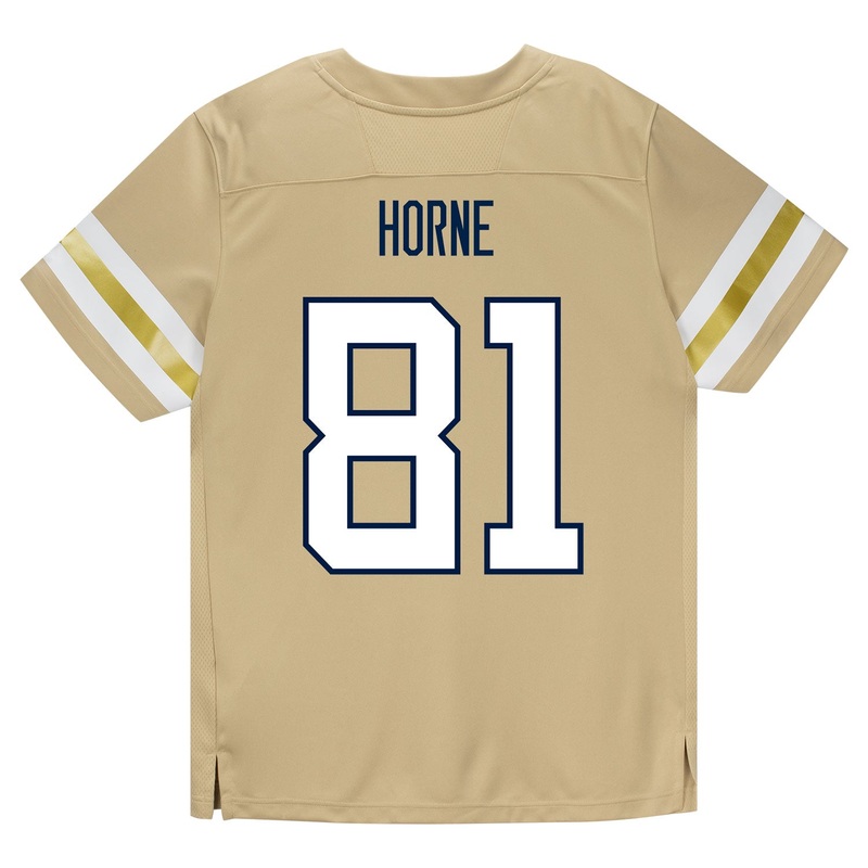 Georgia Tech Adidas Football Student Athlete #81 Trey Horne Premier Gold Football Jersey