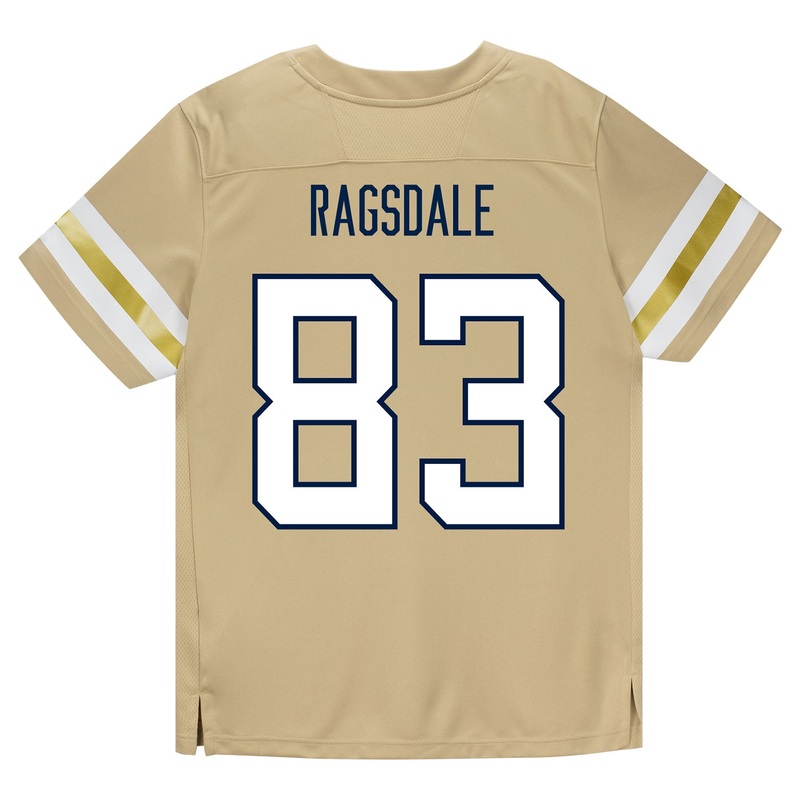 Georgia Tech Adidas Football Student Athlete #83 Blake Ragsdale Premier Gold Football Jersey