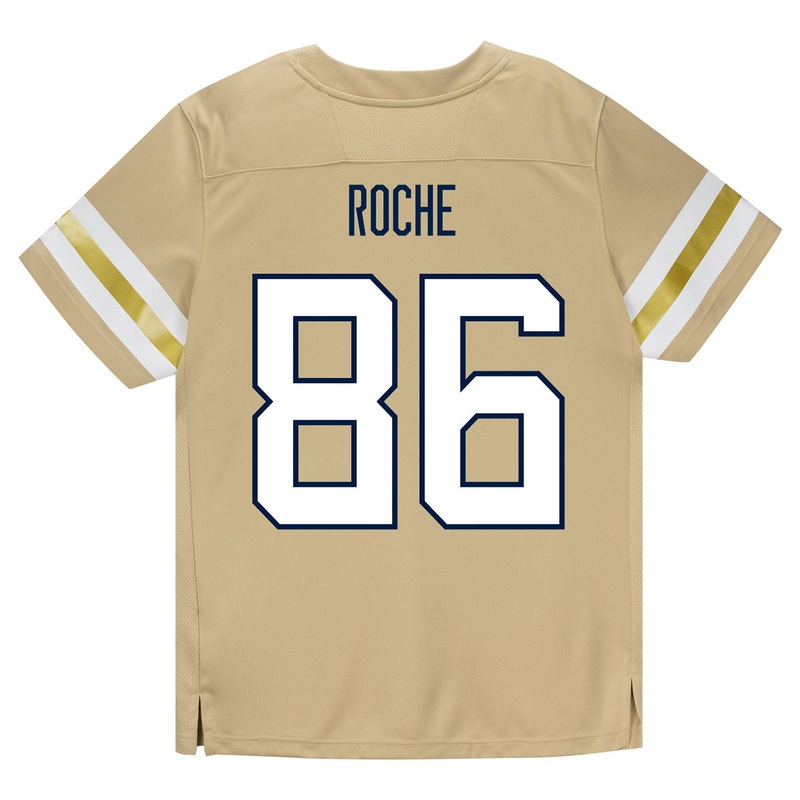 Georgia Tech Adidas Football Student Athlete #86 Kevin Roche Premier Gold Football Jersey