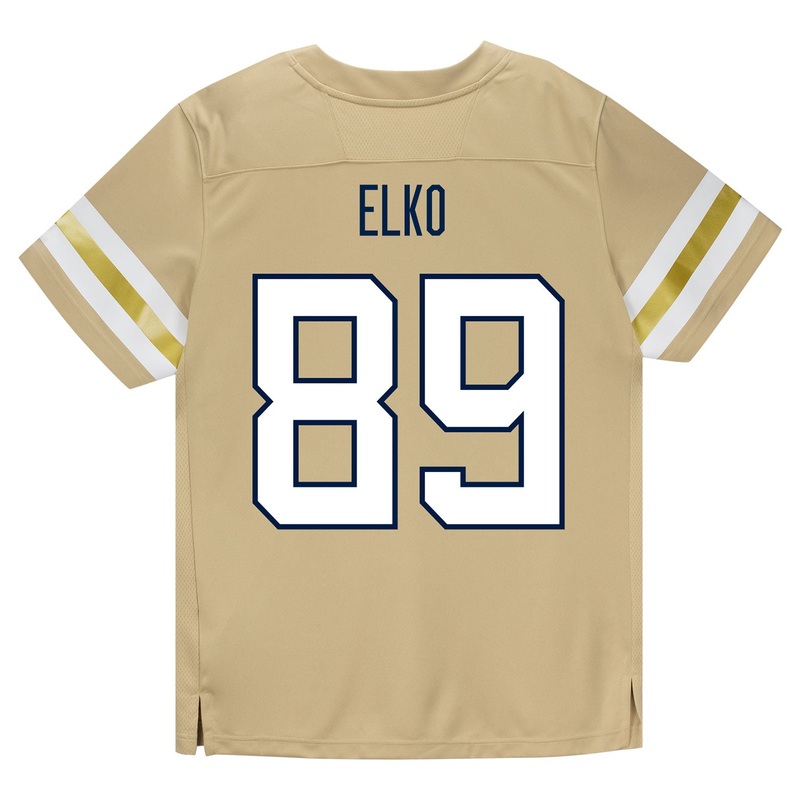 Georgia Tech Adidas Football Student Athlete #89 Chris Elko Premier Gold Football Jersey