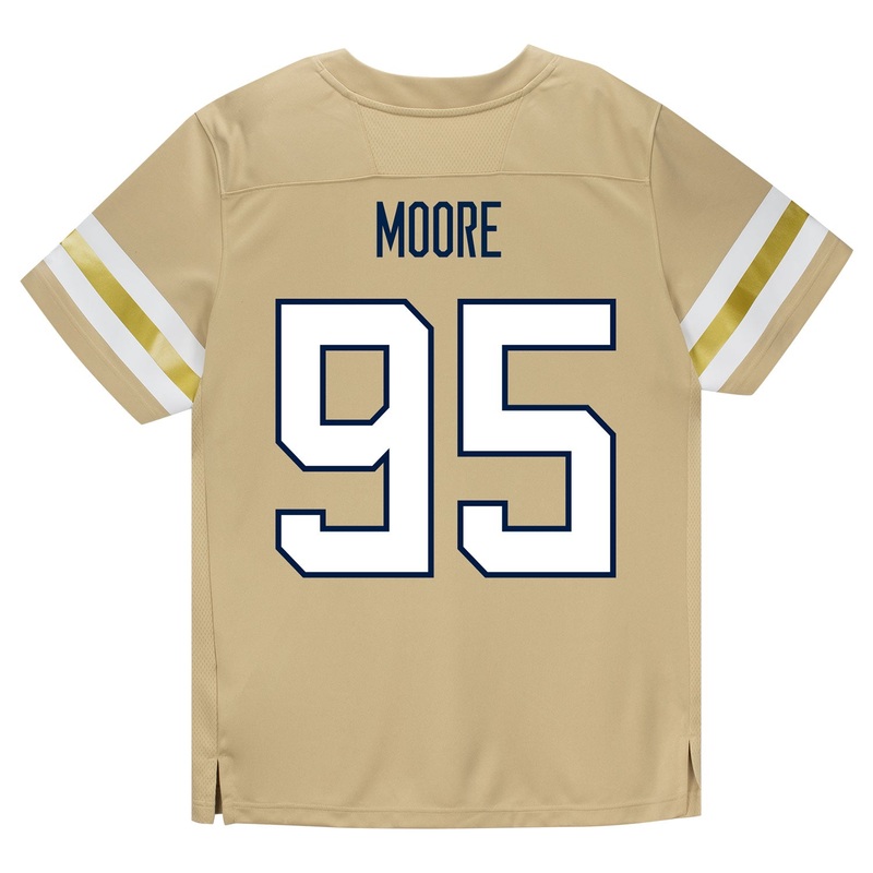 Georgia Tech Adidas Football Student Athlete #95 Jason Moore Premier Gold Football Jersey
