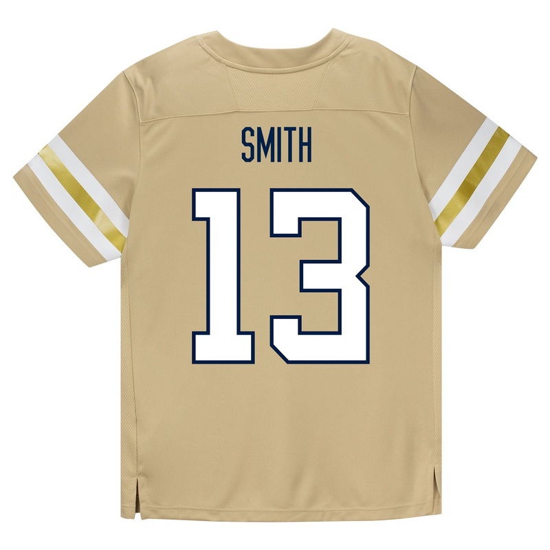 Georgia Tech Adidas Football Student Athlete #13 Rahkeem Smith Premier Gold Football Jersey