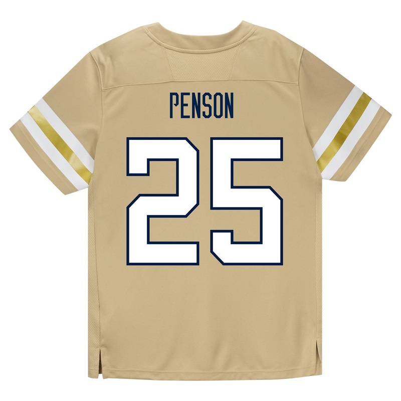 Georgia Tech Adidas Football Student Athlete #25 Dalen Penson Premier Gold Football Jersey
