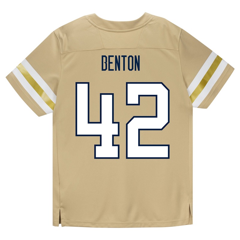 Georgia Tech Adidas Football Student Athlete #42 Wil Benton Premier Gold Football Jersey