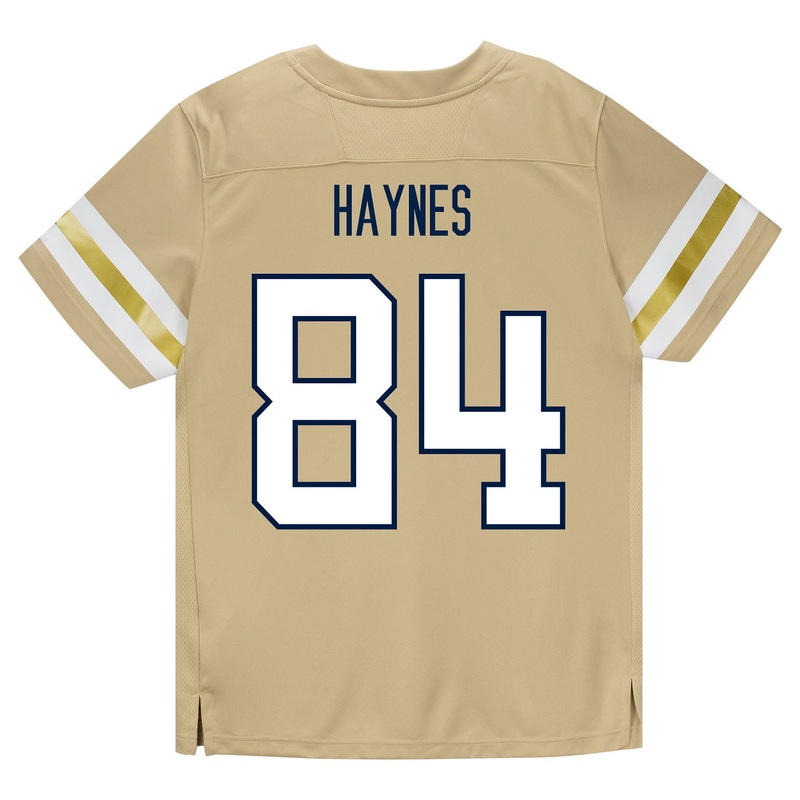 Georgia Tech Adidas Football Student Athlete #84 Evan Haynes Premier Gold Football Jersey