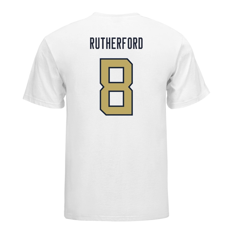 Georgia Tech Yellow Jackets #8 Malik Rutherford Student Athlete Football T-Shirt