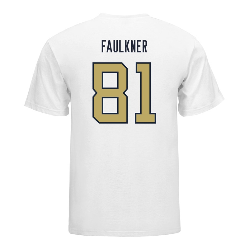 Georgia Tech Yellow Jackets #81 Cal Faulkner Student Athlete Football T-Shirt