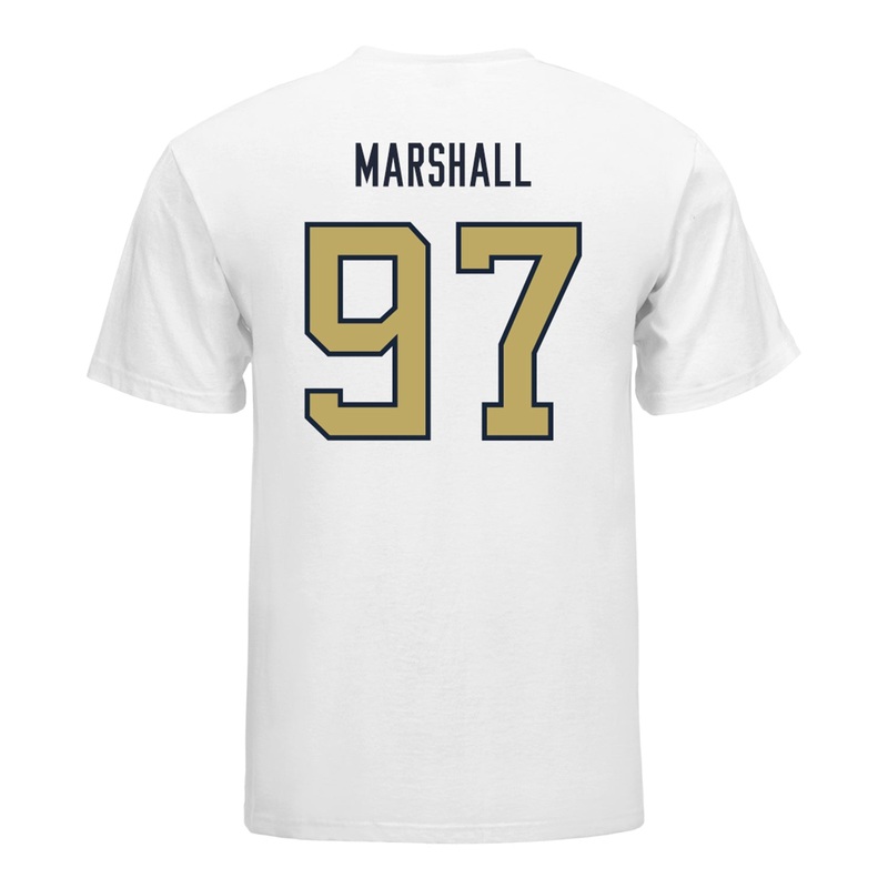 Georgia Tech Yellow Jackets #97 Landen Marshall Student Athlete Football T-Shirt