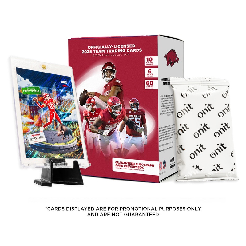 University of Arkansas Football 2025 Trading Cards – Platinum Box (Guaranteed Autograph)