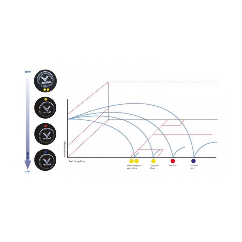 VICTOR Squash Ball|Blue Dot|Red Dot|Single Yellow Dot|Double Yellow Dot